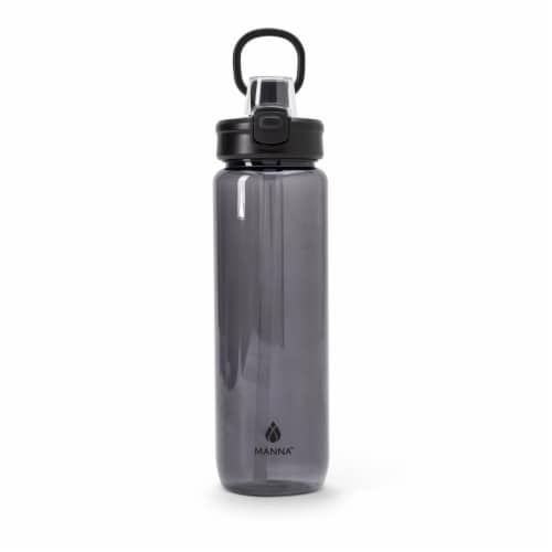 Manna™ Push™ Lightweight Plastic Water Bottle - Black Perspective: left