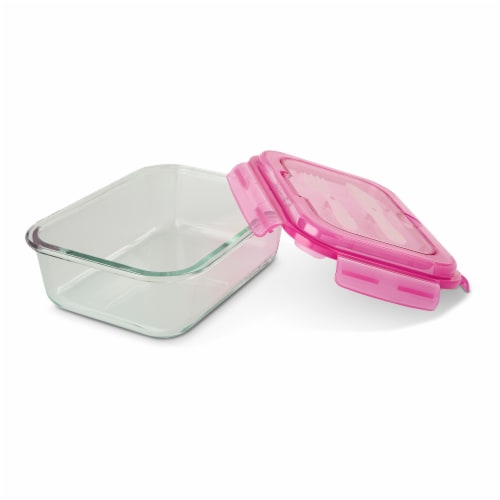 Manna™ Glass Bento Box - Pink Perspective: left