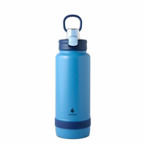 Manna™ Push Bottle - Matte Blue Perspective: left