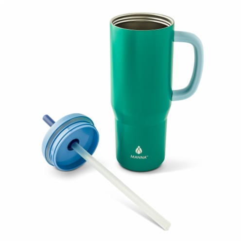 Manna™ Handled Tumbler - Teal Perspective: left