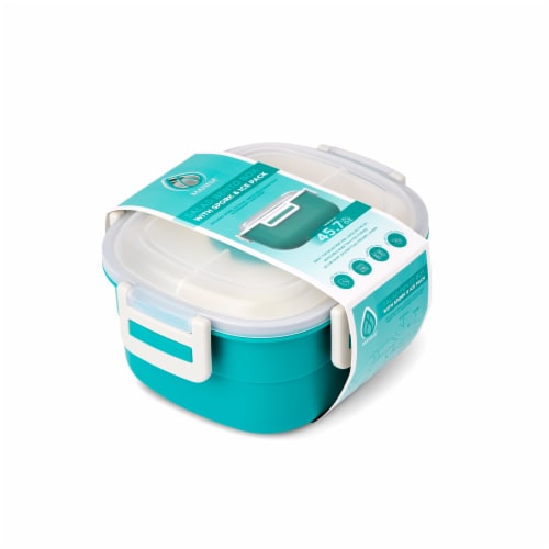 Manna™ Salad Bento Box - Teal Perspective: left