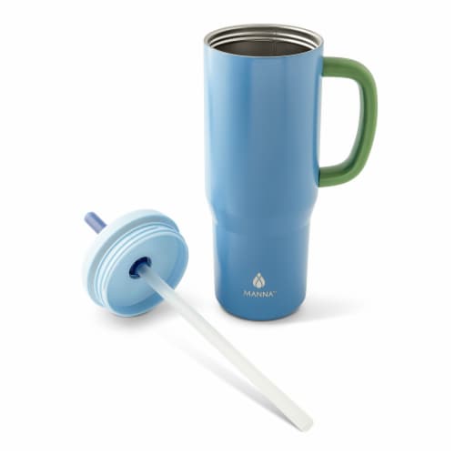 Manna™ Handled Tumbler - Blue Perspective: left