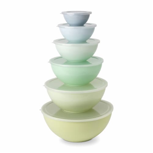 Core Kitchen 12 Piece Mixing Bowl Set With Lids - Green Perspective: left