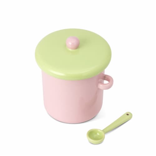 Core Ceramic Jar with Spoon - Pink Perspective: left