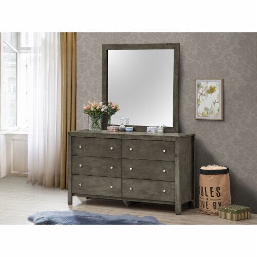 41 In. X 41 In. Classic Square Wood Framed Dresser Mirror Perspective: left