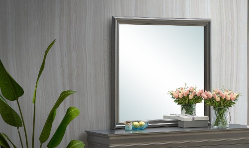 Lorana 38 In. X 38 In. Modern Square Framed Dresser Mirror Perspective: left
