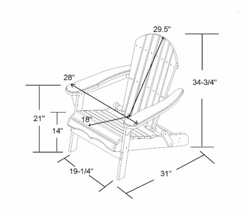 Mongo Walnut Wood Folding Adirondack Chair Perspective: left