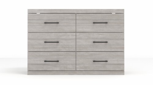 Hamsper 6 Drawer Dusty Gray Oak Dresser 31.7 in. 46.5 in