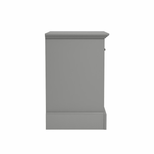 Xylon 1-Drawer Grey Bedside Table Nightstand (24.2 in. x 21.7 in. x 15.7 in.) Perspective: left