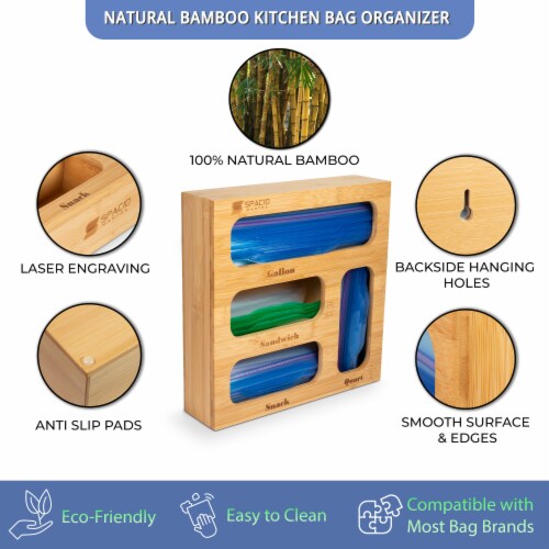  Ziplock Bag Organizer - Bamboo Bag Storage Organizer