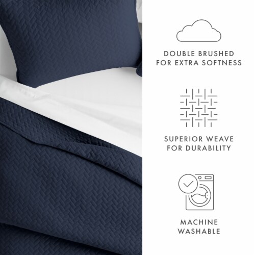Linen Studio™ Classic Quilt Coverlet Soft Set in Herringbone Stitching Perspective: left