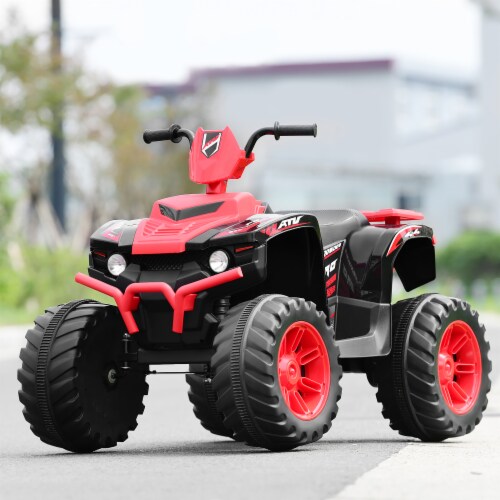 Costway 12V Kids 4 Wheeler ATV Quad Ride On Car w LED Lights Music USB Red 42 x25.5 x29 LxWxH Fred Meyer
