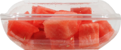 Seedless Cubed Watermelon - Large Fruit Cup Perspective: left
