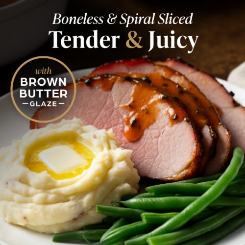 Private Selection® Boneless Spiral Sliced Ham with Brown Butter Flavored Glaze Perspective: left