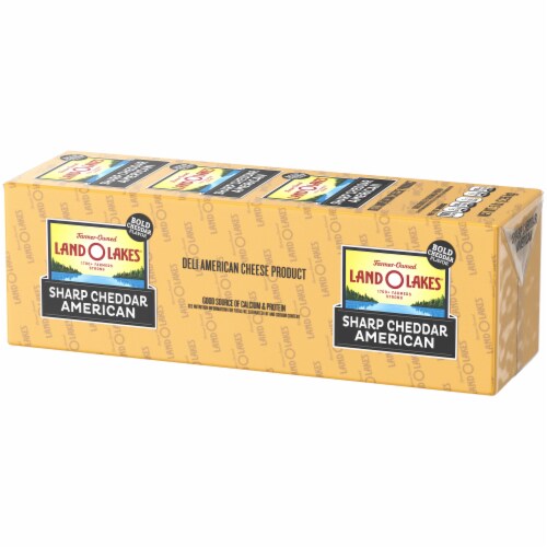 Land O Lakes Sharp Cheddar Yellow Deli American Cheese Product, Deli Sliced Perspective: left