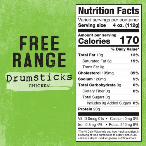 Foster Farms Free Range Simply Raised Chicken Drumsticks Perspective: left