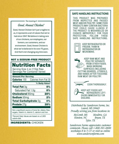 Sanderson Farms® Fresh Boneless Skinless Chicken Breast Fillets with Rib Meat Perspective: left