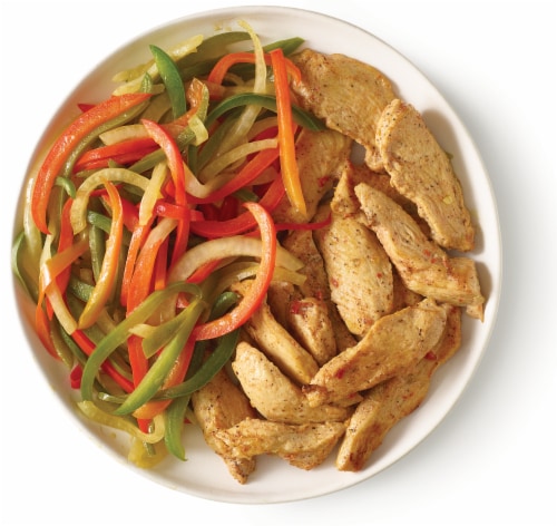 Home Chef Chicken Fajitas with Bell Peppers and Onions Perspective: left