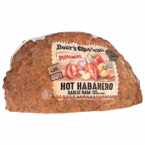 Boar’s Head Peppenero Hot Habanero Garlic Ham Perspective: left