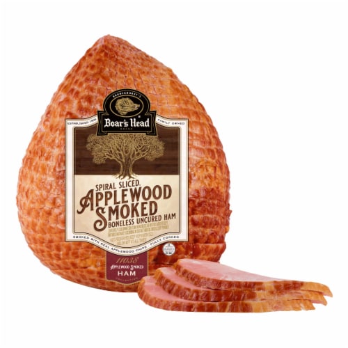 Boar's Head Spiral Sliced Applewood Smoked Uncured Ham Perspective: left