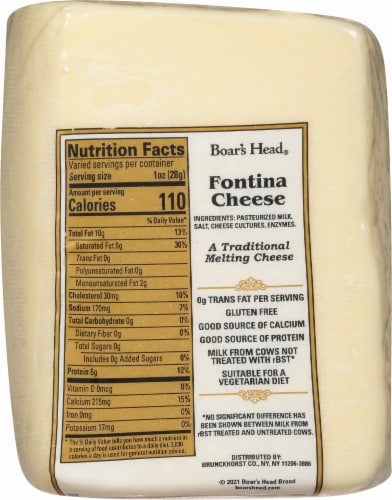 Boar's Head Fontina Cheese Perspective: left