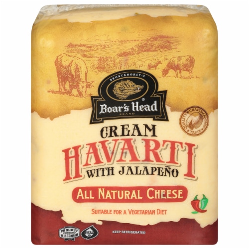 Boar’s Head Cream Havarti Cheese with Jalapeño Perspective: left