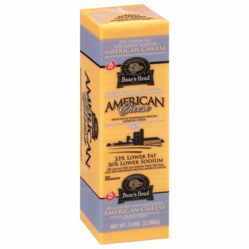 Boar’s Head Lower Fat & Lower Sodium American Cheese Yellow Perspective: left