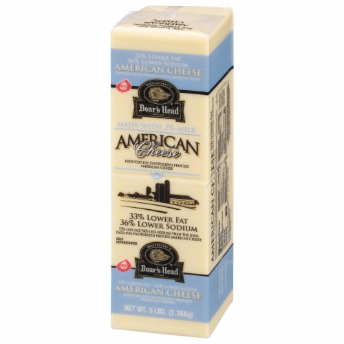Boar’s Head Lower Fat & Lower Sodium American Cheese White Perspective: left