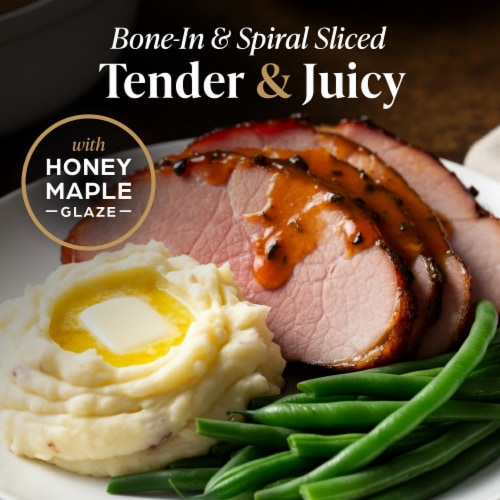 Private Selection® Bone-In Spiral Sliced Ham with Honey Maple Flavored Glaze Perspective: left