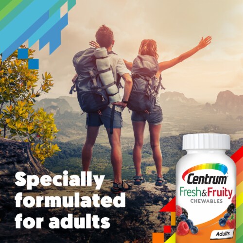 Centrum Adults Fresh & Fruity Chewables Multivitamin Perspective: left