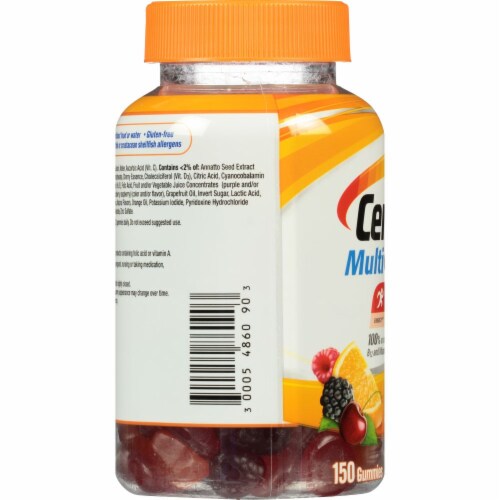 Centrum® MultiGummies® Cherry Berry & Orange Adult Multi-Vitamin Gummies Perspective: left