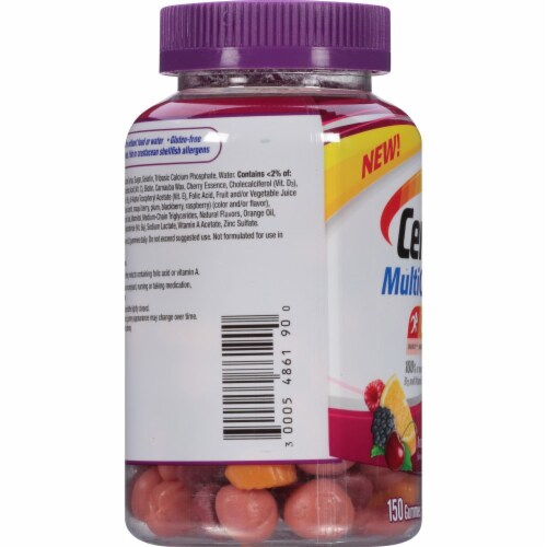 Centrum® MultiGummies® Assorted Natural Fruit Flavors Women's Multi-Vitamin Gummies Perspective: left