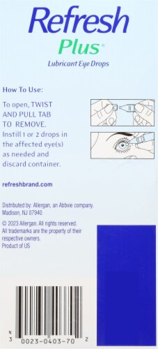 Refresh Plus® Moisturizing Relief Lubricant Eye Drops Perspective: left