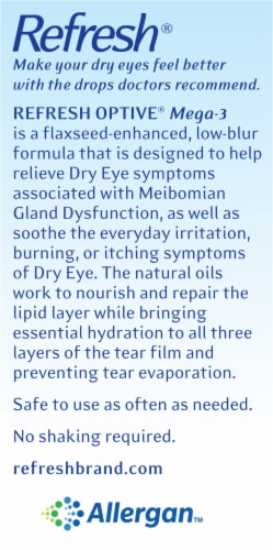 Refresh Optive Mega-3® Lubricant Eye Drops Perspective: left