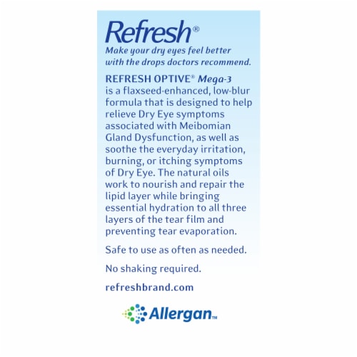 Refresh Optive Mega-3® Lubricant Eye Drops Perspective: left