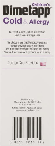 Dimetapp® Children's Grape Flavor Cold & Allergy Liquid Medicine Perspective: left