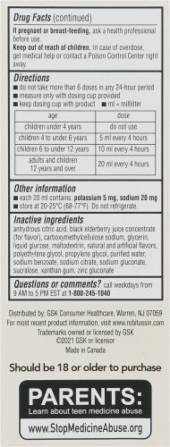 Robitussin Children's Elderberry Cough & Congestion Syrup Perspective: left