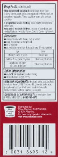 Robitussin® Children's Long-Acting Fruit Punch Flavor Cough and Cold Relief Liquid Perspective: left