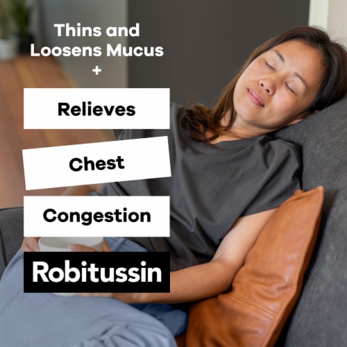 Robitussin DM Max Cough plus Chest Congestion Relief, Dextromethorphan, Raspberry Flavor Syrup Perspective: left