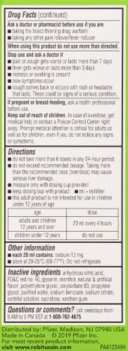 Robitussin Adult CF Maximum Strength Severe Cough + Sore Throat Strong Cooling Liquid Perspective: left
