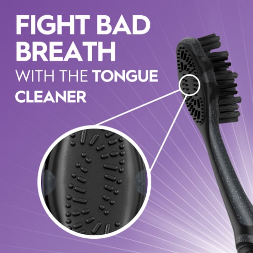Oral-B Advanced Whitening Charcoal Toothbrushes, Medium, 2 Count Perspective: left