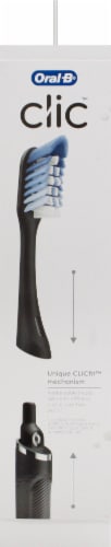 Oral-B® Clic™ Matte Black Manual Toothbrush & Magnetic Holder Perspective: left