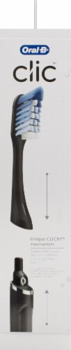 Oral-B® Clic™ Matte Black Manual Toothbrush & Magnetic Holder Perspective: left