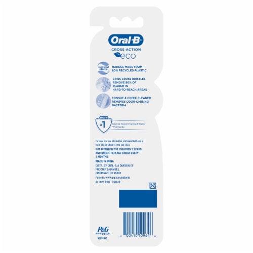 Oral-B CrossAction Eco Soft Bristles Manual Toothbrush Perspective: left