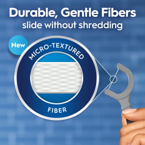 Oral-B Glide Ultra Deep Clean Floss Picks, Removes Food and Plaque, Cool Mint Flavor, 75 Floss Picks Perspective: left