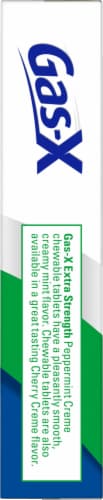 Gas X Extra Strength Antigas Peppermint Creme Chewable Tablets Perspective: left