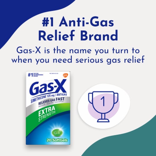 Gas-X Extra Strength Gas Relief with Simethicone Softgels Perspective: left