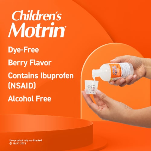 Children's Motrin Dye-Free Berry Oral Suspension Perspective: left