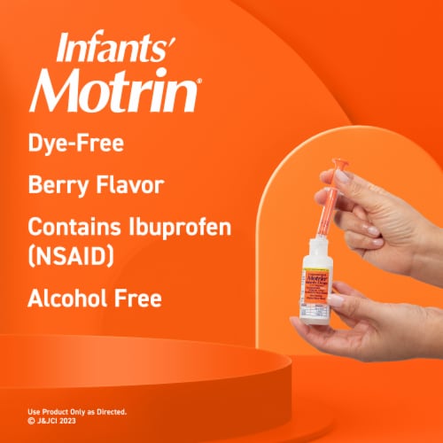 Infants Motrin Dye-Free Berry Concentrated Drops Perspective: left