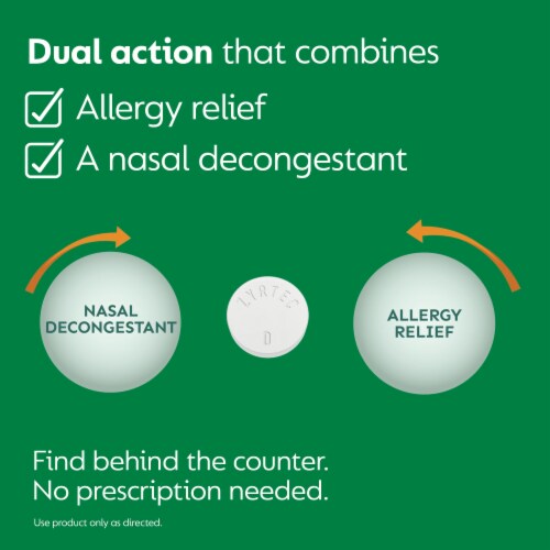 Zyrtec-D 12 Hour Allergy Relief & Nasal Decongestant Tablets Perspective: left